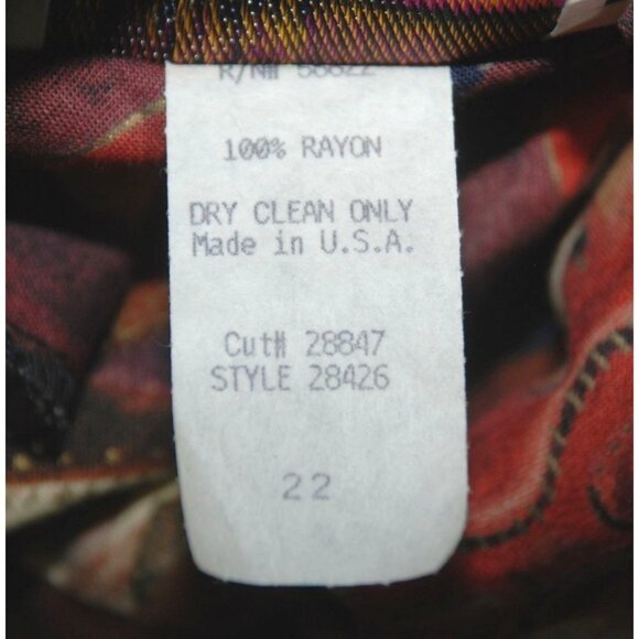 Vintage Diana Marco Brown Maxi Dress Size 22 Patterned Long Sleeve Ethnic Retro - Picture 11 of 12